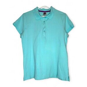 The North Face Shirt Womens Size Large Blue Short Sleeve Polo Hiking Travel